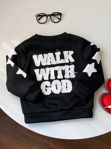 1 Stück lässiger Sportsweatshirt für Kleine Jungen im College-Stil mit großem Buchstabenmuster, schwarz mit Kapuze, geeignet für Kinderoutfits, Kleinkindkleidung für Kleine Jungen, Schulanfang, Jungensset, geeignet für Geburtstagsfeiern, Abendveranstaltungen, Aufführungen, Hochzeiten, Taufen, Eröffnungszeremonien, geeignet für den täglichen Gebrauch, Schule, Reisen, Sport, für Frühling, Herbst und Winter Saison