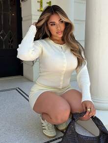 Maria Perezxox كارديجان مزر مضفر بأكمام طويلة، قمصان مناسبة للعطلات الصيفية والأعياد والخريف والشتاء والاستخدام اليومي في المكتب وأعياد الميلاد - كريم - مشاهدة 5