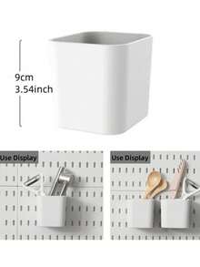 带挂钩和收纳盒的壁挂式收纳整理板，预钻孔的可安装式挂板，适用于厨房、卧室、浴室、书房，也是节省空间的桌面展示和收纳方案，适用于家庭办公室、车库、工作室和手工室。 - 彩色 - 查看 17