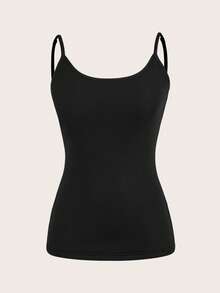 SHEIN EZwear 3件套女士休闲优雅纯色加厚吊带背心，黑色/白色/粉色 - 彩色 - 查看 5