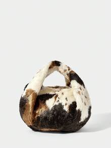 SHECARRY 女士手提包，动物印花，时尚，优雅，简约，个性，百搭，经典，适合通勤、办公、约会、日常、购物、下午茶、秋冬 - 米色 - 查看 4