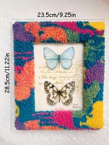 泰迪毛绒相框 - 蓬松的织物覆盖相框，适合桌面展示、波西米亚家居装饰、圣诞礼物、感恩节礼物。 - 彩色 - 查看 7