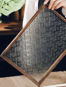 1 Roll Vintage Geometric Pattern Glass Film, Privacy Window Film, Glass Window Sticker, Reusable Non-Adhesive Glass Decoration For Home And Office