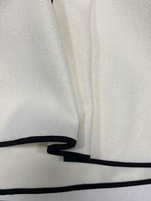 Franclia White Black,Summer,Elegant,Formal Women's High-End Design White A-Line Skirt With Black Trim,Unique Stylish Asymmetrical Skirt,Plus Size Winter Skirt - Black and White - View 6
