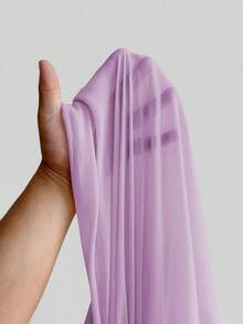 SHEIN PETITE CURVE 大码女式优雅浪漫婚礼宾客礼服，轻盈正式礼服，雪纺单肩开衩连衣裙 - 淡紫色 - 查看 7