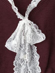 Franclia 时尚博主风系带宽松针织开衫，别致欧式风情 - 紫紅色 - 查看 6