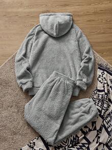 SWAVVY Men's Fashionable Fleece Hooded Sweatshirt Casual Suit, Autumn/Winter