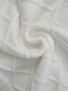 SHEIN Elenzya 2件套V领纽扣针织长袖上衣和裙子套装，秋冬 - 黑與白 - 查看 7