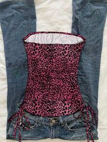 Attitoon Women's Fuchsia Leopard Print Bandeau Top Pink - Multicolor - View 7