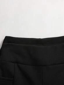 SHEIN Girlism 2条装少女保暖内衬高腰修身喇叭裤，黑色，秋冬季裤装打底裤套装 - 黑色 - 查看 4