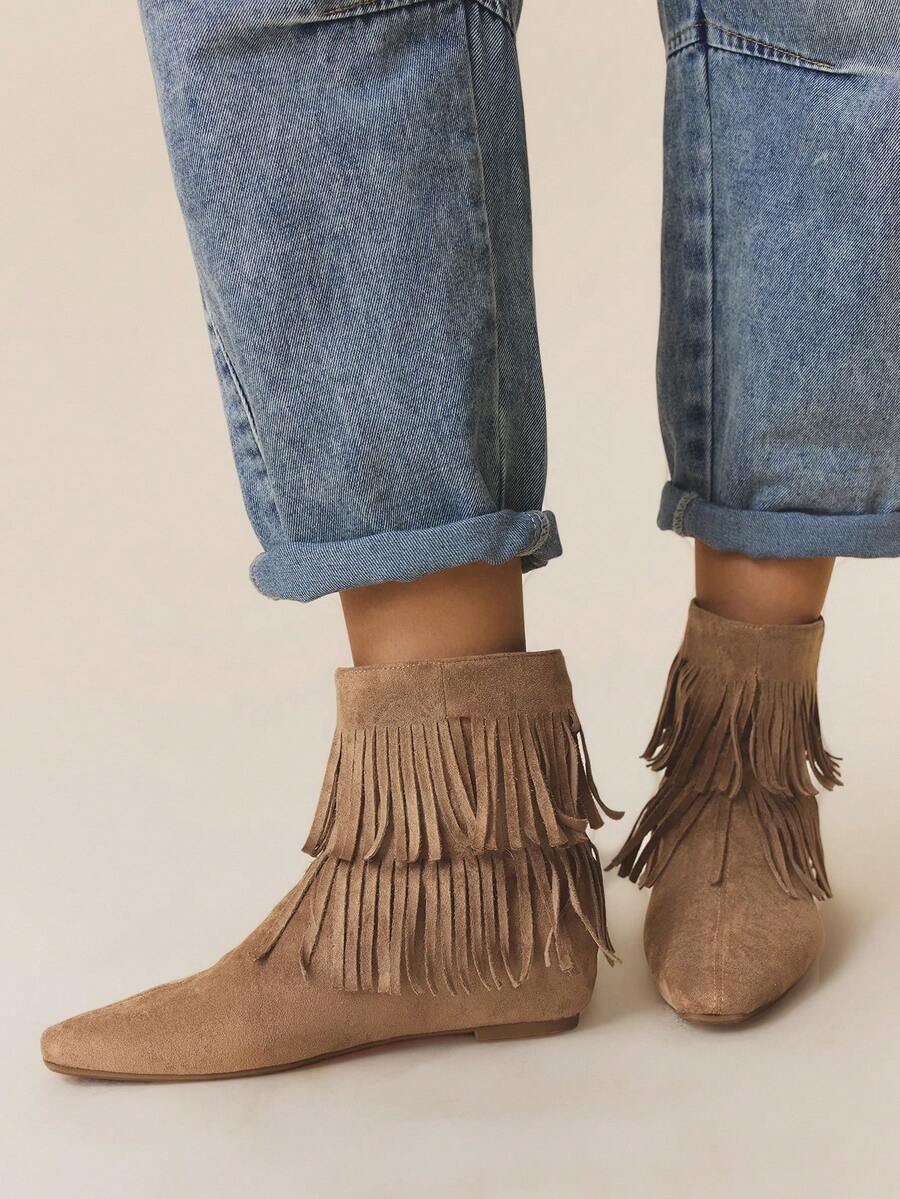 Styleloop Bottes hautes pour femmes, style Y2K, punk rock, motard, cool girl, convient pour Halloween, Noël, occasions festives - Nude - Voir 1
