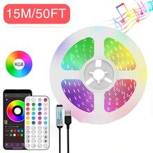 3ft-100ft Led Lights For Bedroom, Music Sync Color Changing Strip Lights With 44-Key Remote And APP Control RGB Strip Light, With Timing Function, Adjustable Brightness, For Bedroom Living Room Home Stair Decor, Festival Celebration Atmosphere Lighting, Wedding Atmosphere Decor Lights - Colored Light - View 11