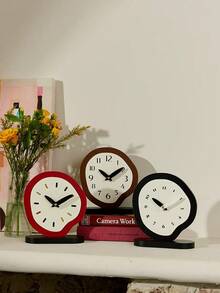 Joivida Modern Minimalist Desk Clock, Elegant Silent Non-Ticking Tabletop Clock For Living Room Decor, Bedside Alarm Clock With Date Display, Creative Resin Art Deco For Office Desk Shelf - Multicolor - View 3