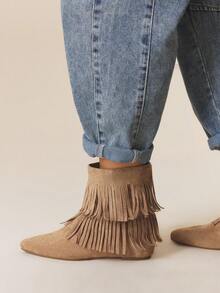 Styleloop Bottes hautes pour femmes, style Y2K, punk rock, motard, cool girl, convient pour Halloween, Noël, occasions festives - Nude - Voir 5