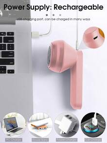 1个电动除毛器，可充电便携式织物剃毛器，快速有效地去除衣物、家具和地毯上的绒毛、线头和毛球 - 彩色 - 查看 5