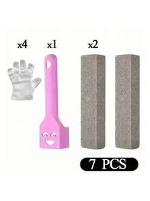 17-Piece Pumice Toilet Brush Set (With Handle) - Bathroom Cleaning Stone For Removing Limescale, Rust Stains, And Dirt From Toilets, Tiles, Sinks, And Bathtubs. Bathroom Cleaning Tool With Ergonomic Handle And Pumice Stone. Bathroom And Toilet Cleaning Brush.