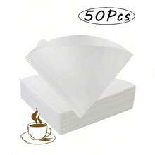 50/100Pcs Coffee Filters, Cone Shaped Paper Filters Easy To Use Upgraded Design Size V02, V-Shaped Hand Brewed Coffee Filter Paper Filter Cup Uses Filter Paper Hand Brewed Coffee Filter Paper, Compatible With Pour Over Drippers Back To School - White - View 13