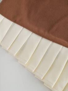 GlowEve 女士秋冬新款休闲独特时尚针织毛衣上衣和裙子两件套 - 卡其色 - 查看 6