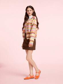 CUCCOO DOLLMOD Giày bệt Mary Jane cổ điển thanh lịch bằng nhung sang trọng dành cho nữ, màu cam sáng - Màu Cam cháy - Xem 10