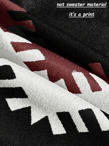 Chiquease 撞色印花休闲长袖连衣裙 酒红色女装 - 酒紅色 - 查看 4