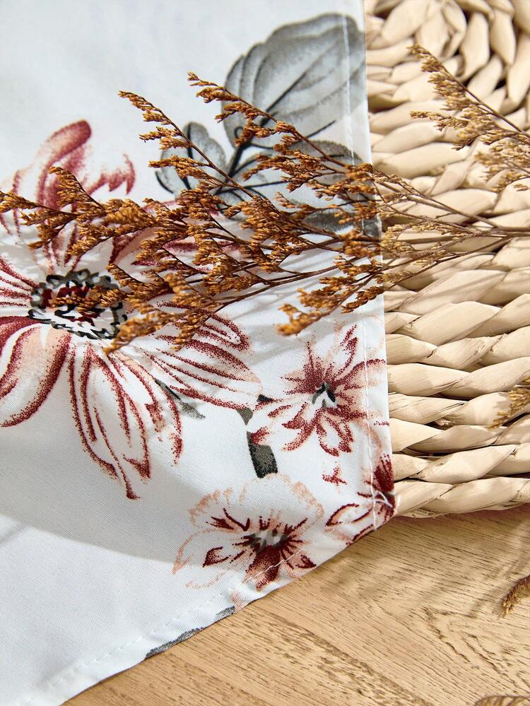 Summer Leisure Pleated Button Decorated Asymmetrical Hem Flower Print Tank Top