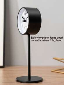 1 pieza Reloj despertador de dormitorio, negro, estilo simple, material de metal, para decorar la mesita de noche, la oficina, la sala de estar, un reloj de mesa muy hermoso, silencioso cuando funciona, no molestará el descanso y la lectura. Reloj digital para decoración de habitación, decoración de dormitorio, decoración de dormitorio, de vuelta a la escuela, decoración escolar, sorpresa escolar, decoración del hogar, útiles escolares - Multicolor - Ver 9