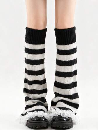 Kawaii 1 Pair Cute Fluffy Deer Design Leg Warmers, Y2K Fuzzy Pom Pom Thick Oversized Leg Warmers, Fashionable Slim Fit, Suitable For Everyday, Autumn/Winter, Holidays & Parties