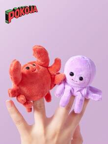 1pc Funny Ocean Series Animal Finger Puppet Plush Doll, Mini Shark, Orca, Turtle, Crab, Octopus, Clownfish Finger Puppets, Parent-Child Interactive Doll, Children's Birthday Gift - Multicolor - View 5