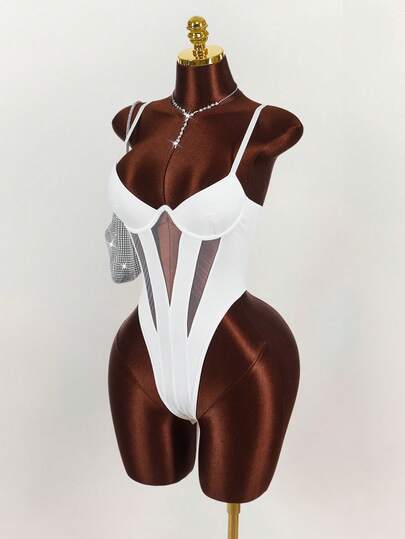  Y2K Amplova Women's Solid Color Minimalist Casual Bodysuit, Autumn/Winter Thanksgiving And New Year Party Dress