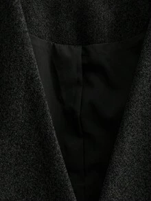 Franclia 女士优雅V领修身大衣，秋冬款 - 黑色 - 查看 6