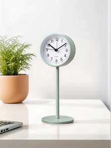 1 pieza Reloj despertador de dormitorio, negro, estilo simple, material de metal, para decorar la mesita de noche, la oficina, la sala de estar, un reloj de mesa muy hermoso, silencioso cuando funciona, no molestará el descanso y la lectura. Reloj digital para decoración de habitación, decoración de dormitorio, decoración de dormitorio, de vuelta a la escuela, decoración escolar, sorpresa escolar, decoración del hogar, útiles escolares - Multicolor - Ver 5