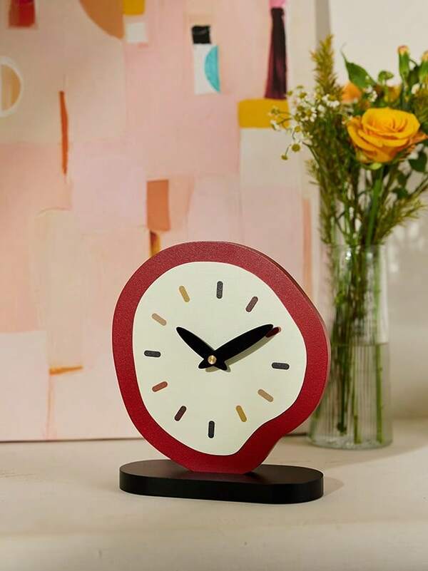 Joivida Horloge de bureau minimaliste moderne, horloge de table silencieuse et élégante sans tic-tac pour la décoration du salon, réveil de chevet avec affichage de la date, art déco en résine créative pour le bureau et les étagères