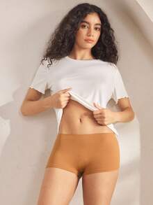 Ocili 5pcs/Pack Seamless Mid-Waist Briefs, Leisure Minimalist Comfortable Underwear