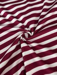 Lazeform Set de lenjerie intimă casual pentru femei, cu dungi, contrastant, cu blocuri de culoare, cu decolteu în V, mânecă lungă