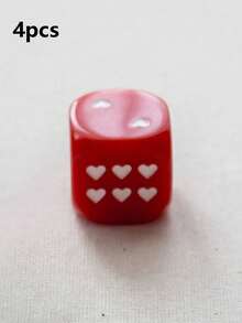 Joivida 1个/2个/4个，2.5厘米心形骰子，心形点数，游戏道具，麻将骰子，桌面游戏，适用于夜总会、酒吧、饮酒、派对道具、骰子道具，适合作为新年礼物、情人节礼物、派对用品、游戏道具等。可用于节日、生日、婚礼、场景装饰、派对用品等场合。 - 彩色 - 查看 14