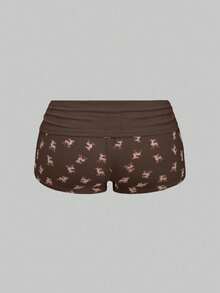 ROMWE J-Fashion 女士可爱鹿刺绣蕾丝吊带背心搭配短裤休闲套装