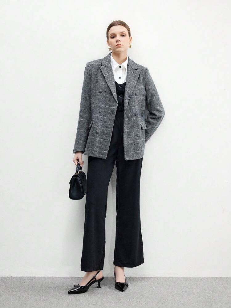 CUCCOO BIZCHIC Women's Pointed Toe Kitten Heel Pumps, Versatile Black High Heels For Daily Wear, Commute, Office, Shopping For Christmas Spring Shoes