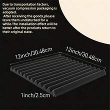 SHEIN 12 pezzi 24 pezzi Pannelli a foam acustici neri, tiles da parete antirumore per casa, studio, ufficio, registrazione, stanza, riduzione del rumore, E Sound Install Ac, suono da parati Dec Padding