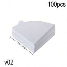 50/100/200pcs V-Shaped Coffee Filter Paper, Disposable Coffee Tea Filters For Pour Over And Drip Coffee Maker, High Quality Natural Wood Pulp, No Additives, Suitable For V01/V02 Filters, Perfect For Drip Coffee, Home And Travel Use - Multicolor - View 20