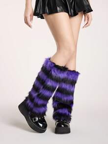 ROMWE Grunge Punk 1双豹纹时尚保暖女式腿套 - 彩色 - 查看 3