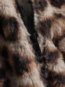 PAVTROS Manfinity Streetrush 男士街头风流行 INS 同款时尚豹纹拉链连帽卫衣，哥特风，街头服饰，运动套装，颓废风，保暖冬季，圣诞节，长袖上衣