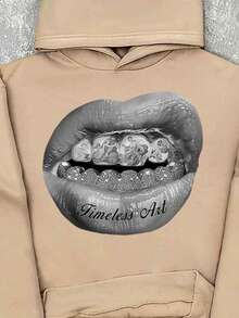 Manfinity ZONE917 Sudadera con capucha de ajuste holgado y caída de hombros en color caqui, talla estándar