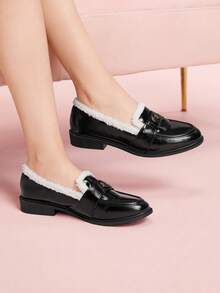CUCCOO DOLLMOD Lolita Loafers For Women, Faux Thermal Lined, Autumn/Winter, Suitable For Halloween, Christmas - Black - View 3