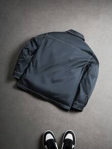 Manfinity EMRG Chaqueta casual de manga larga para hombre con diseño de línea de color contrastante - Gris - Ver 4