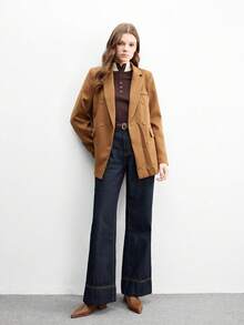 CUCCOO BIZCHIC 女式复古棕色编织压纹粗跟穆勒鞋 - 棕色 - 查看 10