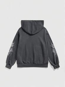 ROMWE Áo nỉ chui đầu họa tiết Đức Mẹ Đồng Trinh cỡ lớn dành cho nữ - màu đen - Xem 4