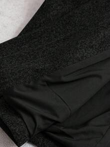 Franclia 女士优雅V领修身大衣，秋冬款 - 黑色 - 查看 3