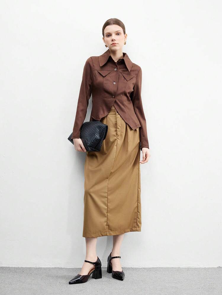 CUCCOO BIZCHIC Women's Pointed Toe Contrast Color Buckle Design Fashionable High Heels For Daily Wear