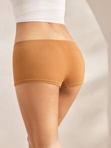 Ocili 5pcs/Pack Seamless Mid-Waist Briefs, Leisure Minimalist Comfortable Underwear