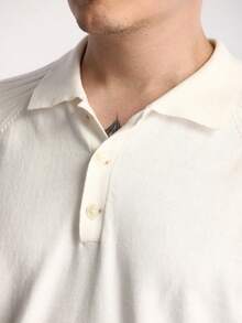 Manfinity CityGents 男士白色 Polo 针织毛衣，长袖，适合秋冬外套，商务风格，适合办公室、商务会议、派对，可作为送给老板或男朋友的礼物 - 白色 - 查看 3